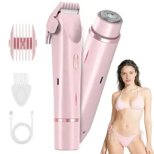 Bikini Trimmer for Women, Bald Cat Womens Shaver, Electric Razors for Women, Tiktok Trend Items, 2 in 1 Dual-Head Lady Epilator, for Legs Underarms Face and Private Parts,Dry/Wet, USB Rechargeable Trimmer, Cordless Trimmer, Body Hair Trimmer