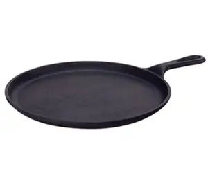 Cast Iron Round Griddle, Pre-Seasoned, 10.5-inch Cookware Pans