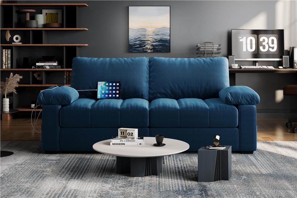 Yaheetech 2-Seater Velvet Sofa Couch with Pillow Top Arms, 79’’ W Upholstered Loveseat Sofa with USB Charging Ports and Storage Pockets Yaheetech 2-Seater Velvet Sofa Couch with Pillow Top Arms, 79’’ W Upholstered Loveseat Sofa with USB Charging Ports and Storage Pockets