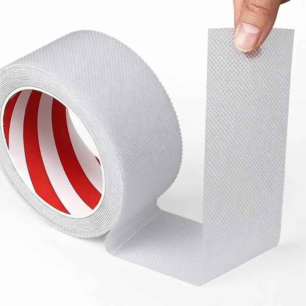 Anti-Slip Tape,2 inch x 16.4 FT&4 inch x 16.4 FT Clear Non-Slip Grip Tape for Indoor/Outdoor, Heavy Duty Non Skid Traction Treads for Wooden Stairs Bathrooms RVs Cars Pools Boats, Barefoot Friendly