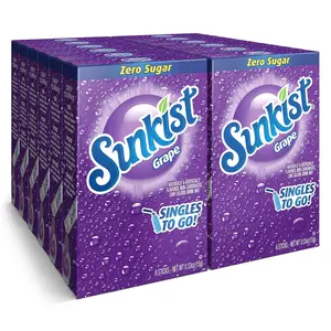 Sunkist Soda Singles To Go Drink Mix, Grape, 12 Boxes with 6 Packets Each -...