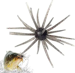 Japanese Style Tentacle Creature Soft Fishing Lures - Simulation Sea Urchin & Worm Baits for Bass Fishing - Slow Sinking Finesse Bait for Wacky Rig, Neko Rig & Drop Shot [4PCS]