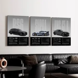 Fashion Car Pattern Canvas Painting Poster, Modern Wall Art, Wall Decor for Home Interior Living Room Bedroom Office