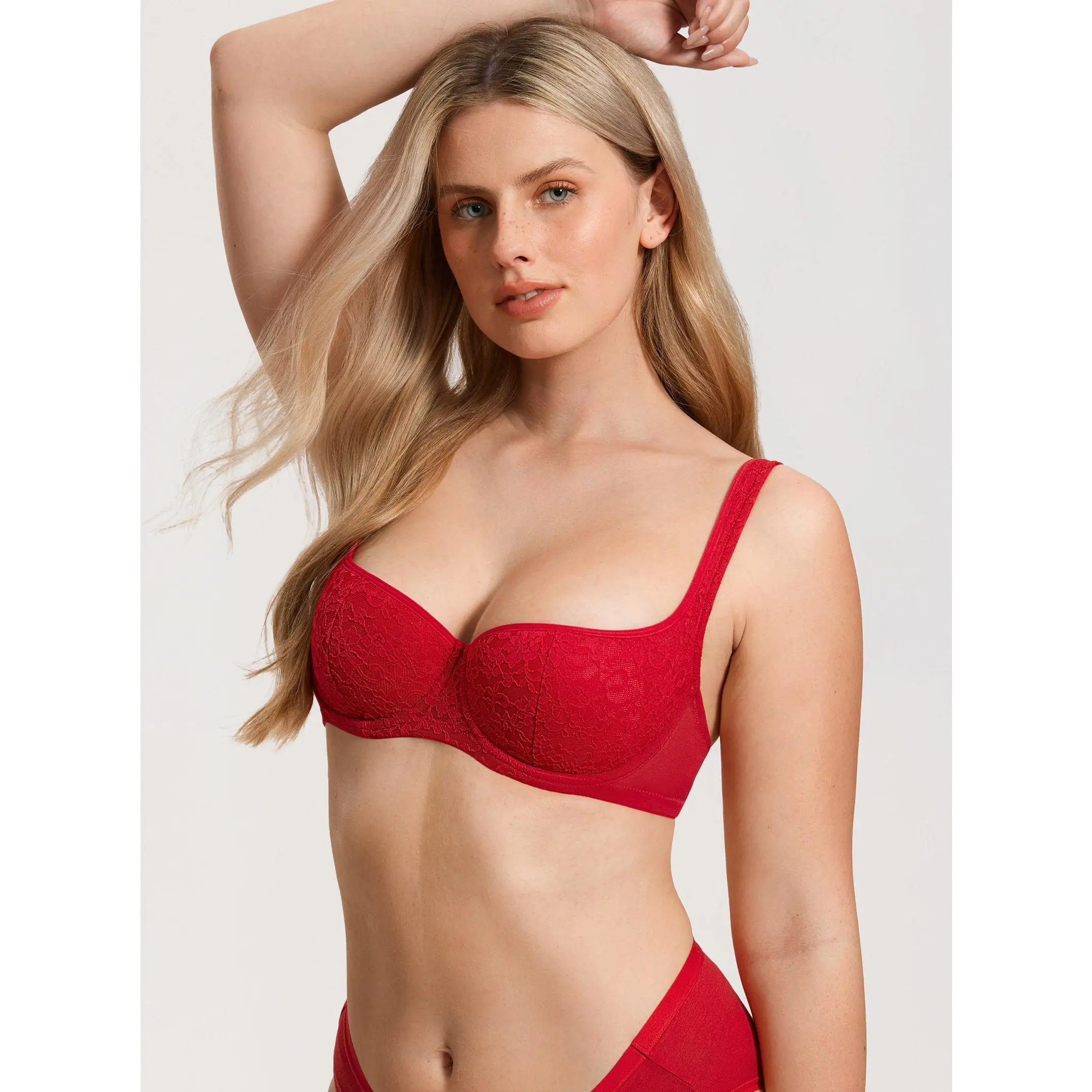 DOBREVA Floral Lightly Lined Underwire Balconette Bra DOBREVA Floral Lightly Lined Underwire Balconette Bra