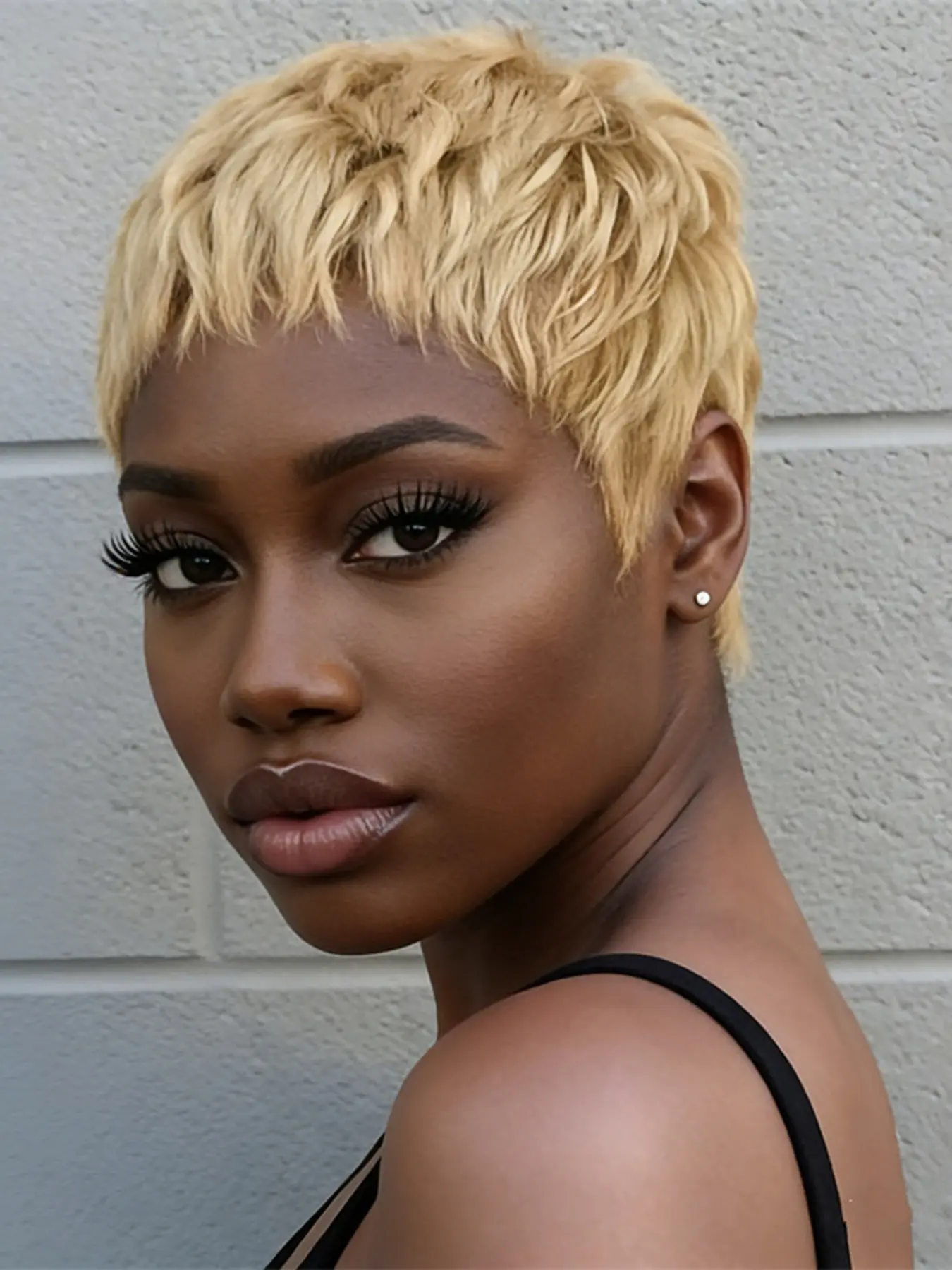 Women Short Straight Layered Human Hair Wig, Machine Made Pixie Cut Wig for Daily Party Cosplay Gift Use, 27 Color Options Available, Straight Layered Wigs, Real Hair Wigs