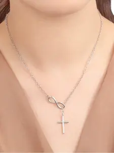 This is a fashionable and elegant infinite symbol necklace paired with a cross pendant, suitable for daily wear, vacation dates, and other occasions. It is also a surprising and exquisite small gift.