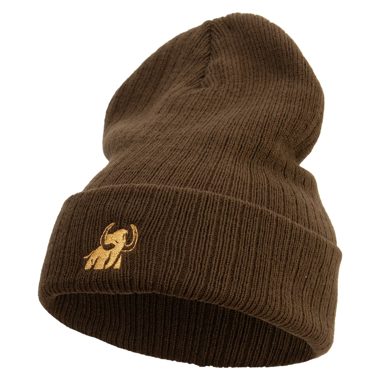 Golden Mammoth Logo Embroidered Heavy Ribbed Cuff Beanie