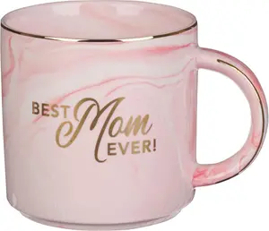 Best Mom Ever Pink Marbled Ceramic Coffee Mug outdoorfun
