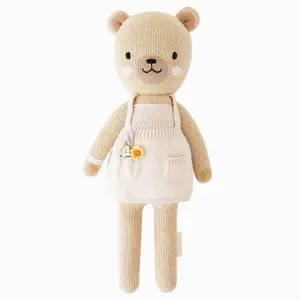 cuddle+kind Goldie the honey bear 13" hand-knit doll - 1 doll = 10 meals, fair trade, heirloom quality, handcrafted in Peru, 100% cotton yarn