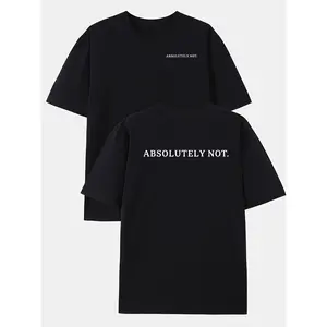 Absolutely Not, Double-Sided Print Pattern Men's Fashion Trend T-Shirt, Suitable for Home Daily Leisure, Outdoor Fitness Exercise, Popular Style Top, Must-Have Simple Front and Back Panel T-Shirt for Men