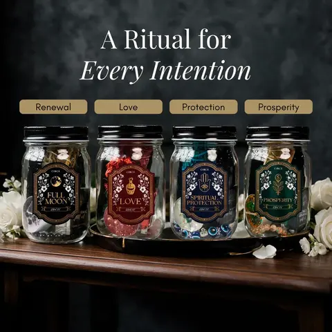 Circe Boutique Ritual Spell Kit for Manifestation | Love, Prosperity, Full Moon & Protection | Smudge Bundle, Spell Oil, Crystal Tealight & Gemstone Bracelet | Beginner Friendly 5-Piece Spiritual Intention Gift Set