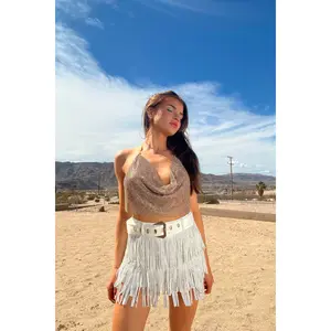 Ana Rhinestone Mesh Crop Top