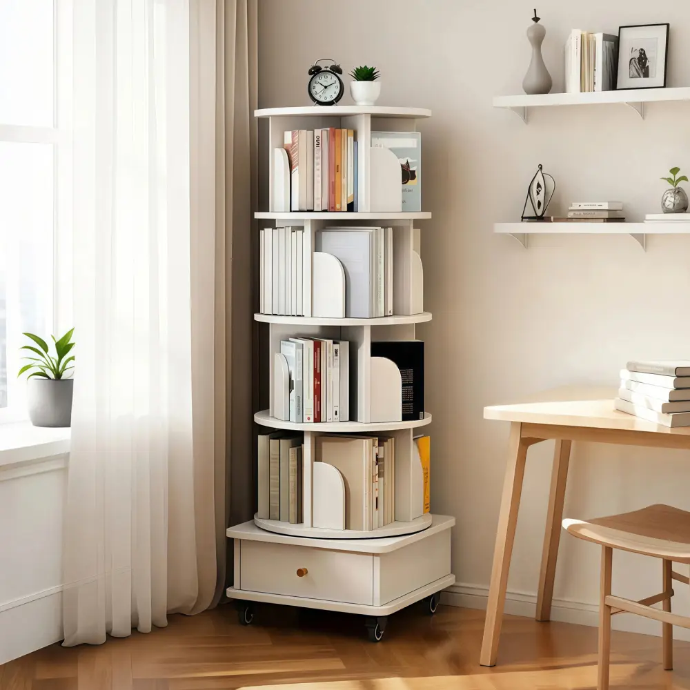 White + 5 Tier + Wheels