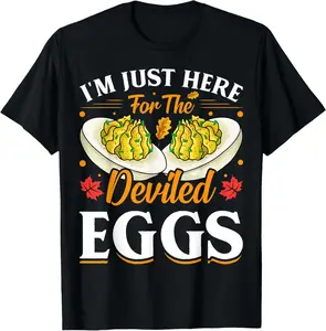 Casual Cotton shortsleeve tees I'm Just Here For The Deviled Eggs T-Shirt
