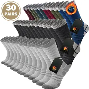 3/6/10/20/30 Men's and Women's Winter Thick Warm Hiking Team Men's and Women's Socks Sports Socks, Thick Warm Winter Socks, Anti Slip, Moisture Absorbing, Comfortable Socks, Mountaineering Socks