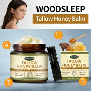 WOODSLEEP Tallow Honey Balm - Gentle Nourishing Moisturizing Hydrating Plumping Retinol Anti-Aging Body & Face Balm