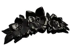 Parcelona French Clementine Extra Large Black Celluloid Jaw Hair Claw Clip