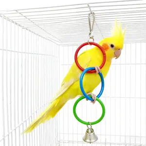 Macaron Color Parrot Swing Hanging Ring, Bird Climbing & Chewing Toy, Boredom Relief, Intellectual & Physical Exercise, Bird Cage Decoration