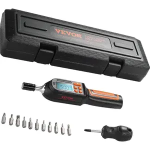 VEVOR 1/4 Drive Torque Screwdriver Wrench Set 10-70 in-lbs Torque Adjustment Range 1 in-lb Increment Torque Screwdriver Driver Bits Set with View Window, 12 Bits Case, Magnetic FunctionVEVOR Super Brand Day