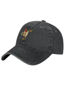 Funny Drunken Rooster Vintage Washed Cotton Hat Humorous Gift for Beer Lovers Daily Wear Classic Design
