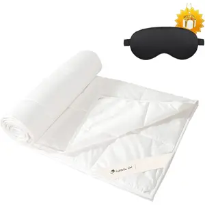 Summer Lightweight  Comforter - Breathable & Thin Duvet Insert for Hot Sleepers,  Australian  Filling 100gsm with Pure  Shell- Size (White)