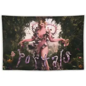 Melanie Martinez Music Album Cover Print Tapestry - Lightweight Wall & Wardrobe Decor Prop Backdrop, Photo-Friendly Hanging Banner for Girly Teenage Room Decor & Bedroom Accessories