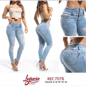 Sparkly Skinny Colombian Jeans for Women - Fashionable Bottoms - Womenswear