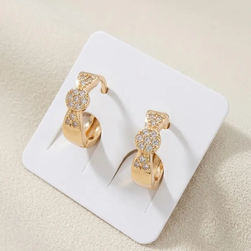 Aretes  arracadas pequeñas en baño de oro 14k hipoalergenicos