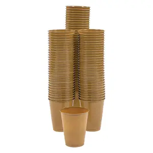 16 oz. Bulk 100 Ct. Metallic Gold Disposable Plastic Cups