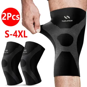 1Pair Plus Size Knee Brace Support, Knee Compression Sleeve, Sports Knee Sleeve for Running, Hiking, Basketball