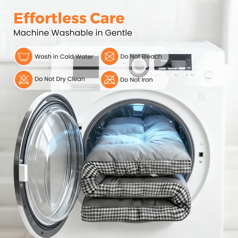 Lakora 900GSM Extra Thick Pain Relief Mattress Topper, Ultra Soft, Warm and Breathable All-Season Mattress Pad with Hypoallergenic Quilted Fiberfill, Foldable Design, Machine Washable and Durable Comfort for Bedrooms, Dorms, Apartments