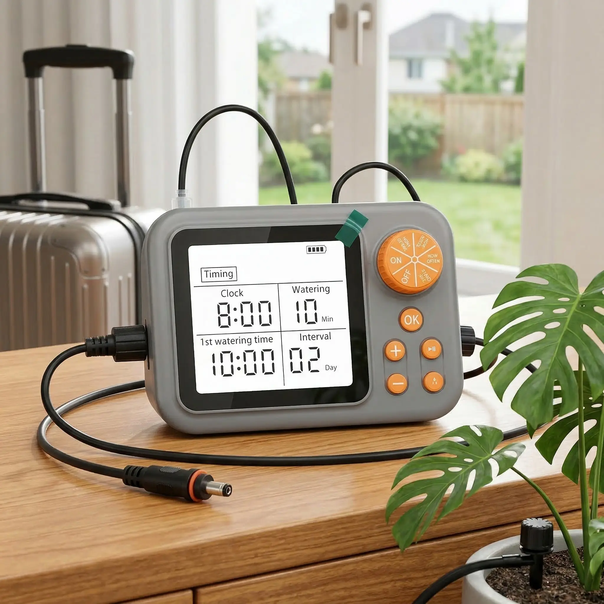 Automatic Watering System Supports 15 Potted Indoor Houseplants, Vacation Proof Plant Waterer Device with Digital Programmable Water Timer for Busy Plant Parents#SummerWins#BackToSchoolDeal