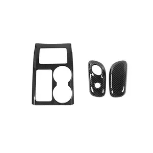 Carbon Fiber Style Central Console Gear Shift Panel Cover Trim Car Interior Kit for 2009-2014 Ford F150 Raptor, ABS Material, High-Quality UV Coating, Easy Installation Car Accessories