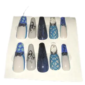 Corpse Bride Halloween Inspired Press On Nails - Assorted Designs with Unique Patterns and Colors