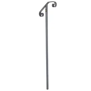 VEVOR Single Post Handrail Wrought Iron Post Mount Step Grab Supports in Ground Long Post Fits 1 or 2 Steps Grab Rail Single Post Railing (Gray)