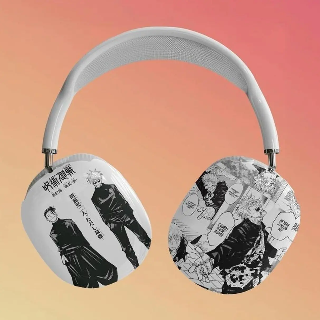 Jujutsu Kaisen Manga Panels TPU Headset Case for AirPods Max, Lightweight Modern-Design-Style Full Cover with Durable Protection, Ideal Gift for Music Lovers