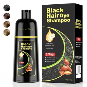 Black Hair Dye Shampoo 3 in 1,Hair Color Shampoo Covers Gray Hair for Women and Men (16.9 fl.oz Black) Conditioner Haircare Cleansing Cleanser