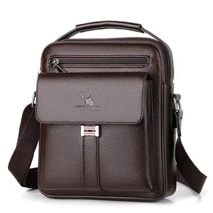 Messenger Bag for Men Crossbody Shoulder Purse Small Vintage PU Leather Satchel Pouch Side Crossover Handbag