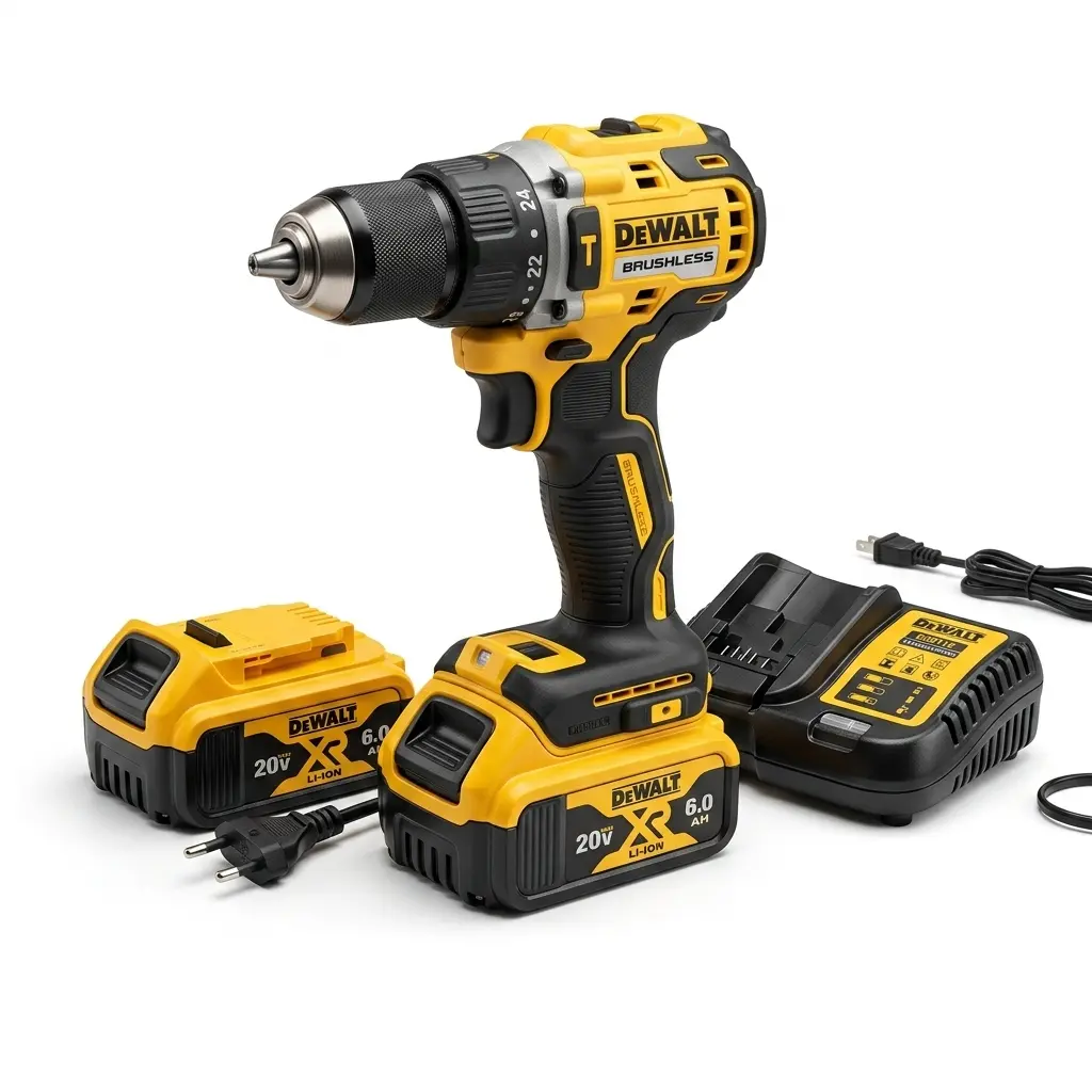 Dewalt DCF805 Compact Brushless Cordless Power Drill Full Kit, Wireless Drill Kit with Adjustable Torque, Shockproof Shell, Rechargeable Battery, Fast Charger, Durable Storage Case for Home Repair & Furniture Assembly