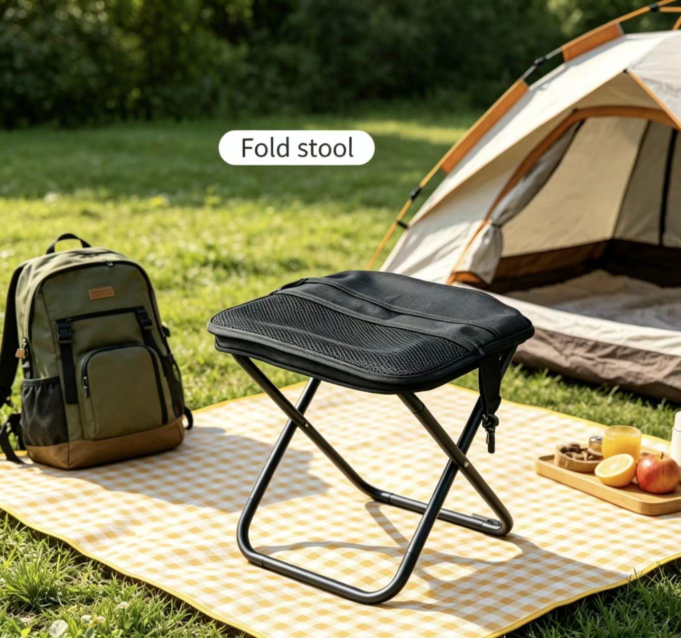 Mini Portable Folding Stool Outdoor Lightweight Seat Heavy Duty Foldable Chair for Camping Fishing Hiking Travel Backpacking