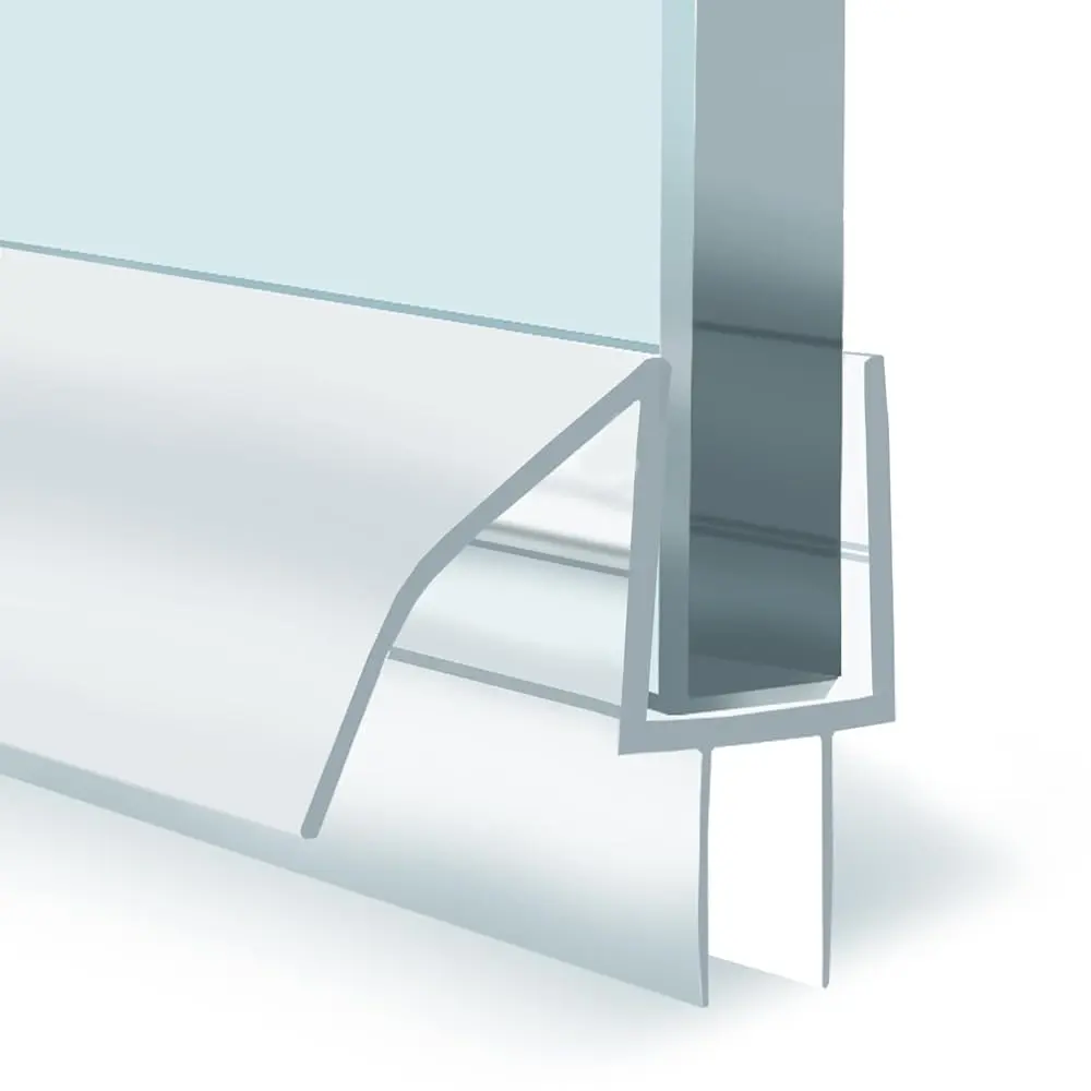 Aviora Frameless Shower Door Seal for 3/8” Glass – Ultra Clear, Non-Yellowing Polycarbonate, Stop Leaks