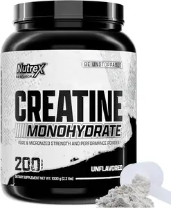 Nutrex Research Creatine Monohydrate Powder 200 Servings | Unflavored Micronized Creatine Powder 1000 Grams