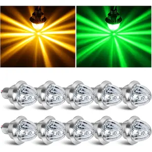 10PCS Mini Watermelon Lights, 3/4 Inch Dual Revolution Amber Turn Signal Marker to Green Auxiliary LED Watermelon Light, IP65 Waterproof Side Clearance Tail Griller Lights, for 12V Trailers Trucks RV