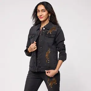 DG2 by Diane Gilman New Classic Stretch Crystal Embellished Jacket