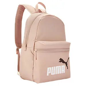 PUMA Unisex Minimalist Logo Fabric Backpack in Rose Pink