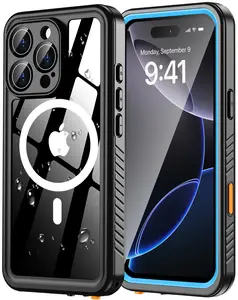 Magnetic for iPhone 17/16/16e/16 Plus/16 Pro/16 Pro Max Case Waterproof ,IP68 Underwater,Built-in Screen & Lens Protector,Fit for MagSafe, 360°Full Body Shockproof Heavy Duty Protective Phone Case