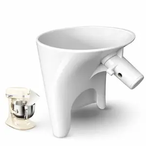 Flour Funnel Kitchen Aid Mixer, 2026 New Latest Upgraded Large Funnel, Mess-Free Flour Funnel Suitable for 7qt Lift-Type Kitchen Aid Mixer,Dishwashe Spill Proof Stand Mixer Attachment(White)