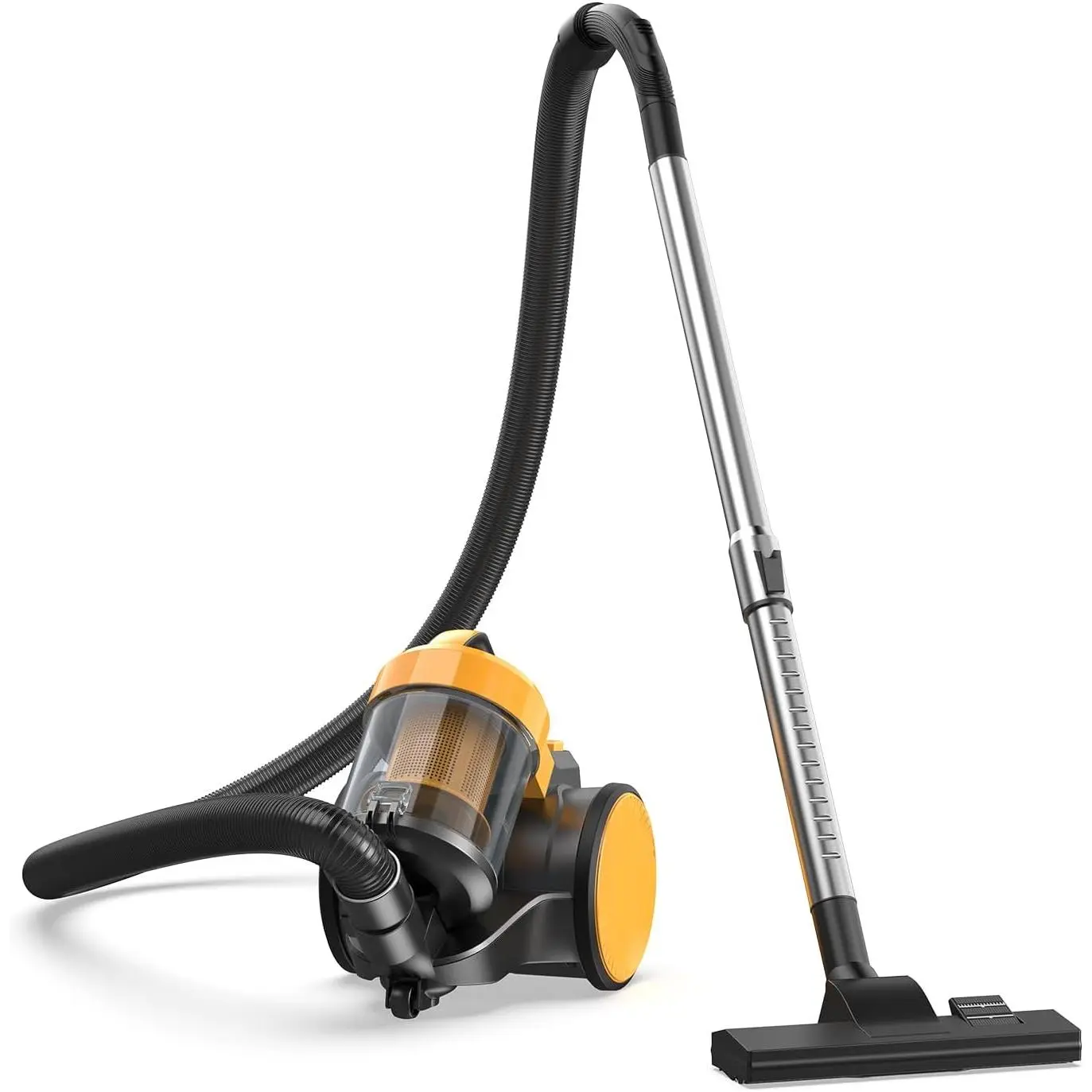 Lightweight Handheld Canister Vacuum with Wheels, 9lbs Bagless Vacuum Cleaner, 1.8L Dust Cup, Washable HEPA, Ideal for Home, Car & Stairs