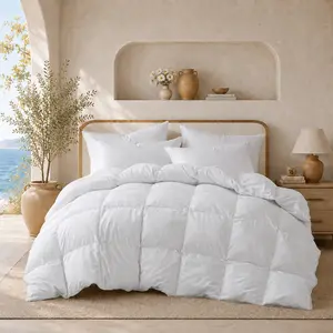 PEACE NEST All Season Fluffy Bed Duvet Insert Goose Feather Fiber Filled Warm & Lightweight Bedding Quilt Cozy Bedding for Home