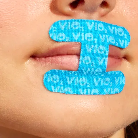 VIO2 Patented Mouth Tape for Sleep Kit - Doctor-Trusted Medical-Grade Cotton Blend Sleep Support Snore Reducing Aids, 48 Hypoallergenic Vented 2-Way Wear Strips, PFAS+Latex-Free, Fit for All Faces